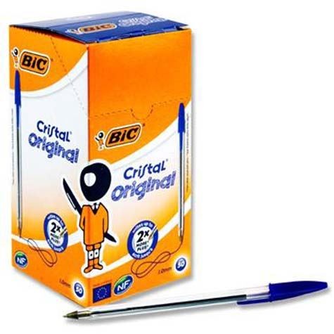 Bic Biro Blue Cristal Pens X 50