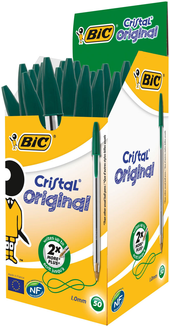 Bic Green Cristal Pens X 50