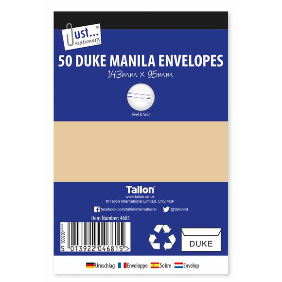 50 Duke Manila peal and seal Envelopes 80gms X 12