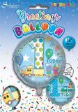 Age 1 Male Birthday Juv 18" Foil Balloon