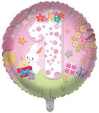 Age 1 Female Birthday Juv 18" Foil Balloon
