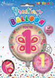 Age 1 Female Birthday Juv 18" Foil Balloon