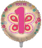 Age 1 Female Birthday Juv 18" Foil Balloon