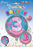 Age 3 Female Juv 18" Foil Balloon
