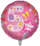 Age 5 Female Juv 18" Foil Balloon