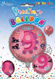 Age 9 Female Juv 18" Foil Balloon
