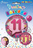 Age 11 Female Balloon 18" Foil