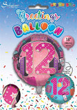 Age 12 Female Balloon 18" Foil