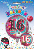 Age 16 Female Balloon 18" Foil