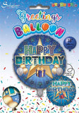 Happy Birthday Male 18" Foil Balloon