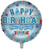 Happy Birthday Male 18" Foil Balloon