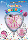 Wedding Mr & Mrs Trad 18" Foil Balloon