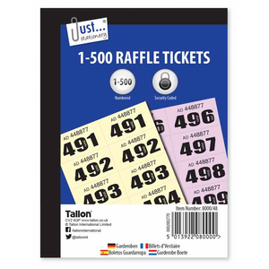 Raffle and Cloakroom Tickets 1 - 500 X 12