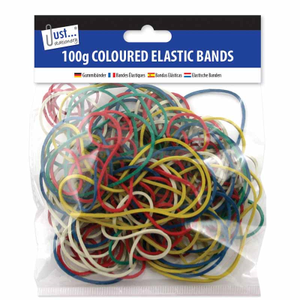 Coloured Elastic Bands 100gms X 12