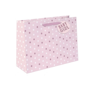 Medium Shopper Pink Dot Baby Bag X 12