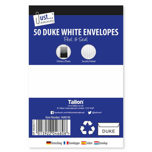 50 Duke White Peal and Seal Envelopes 80gms X 12